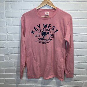 Supreme Long Sleeve Pink Key West Florida T-Shirt Men's Medium